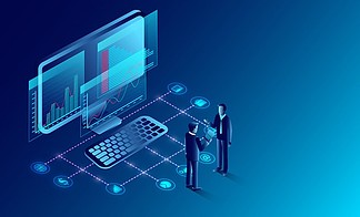 商業(yè)分析、溝通與當(dāng)代營(yíng)銷及軟件開(kāi)發(fā)的融合 卡通矢量插畫(huà)的營(yíng)銷力量